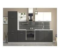 Cuisine complete PREGO L 270 cm Graphit Plan de travail 210 cm inclus Gris Gris