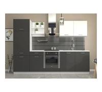 Cuisine complete PREGO- L 270 cm - Gris Graphit - Plan de travail 210 cm inclus