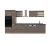 Vicco Cuisine complète R-Line, Gris Noble/chêne doré, 350cm, PT Anthracite
