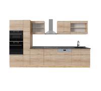 Cuisine complète R-Line, 350cm, PT Anthracite, Sonoma/Chêne de force doré, Vicco 53994