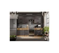 Cuisine complète ROCK 7 éléments AUCUNE Gris Matera Chêne Lancelot 260x52x82