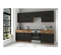 Cuisine complete ROCK 7 éléments Décor chene lancelot et matera L260 P 52 H82 cm