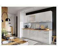 Cuisine complète Vera 8 éléments blanc brillant L 260 cm sans plan de travail