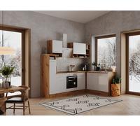 Cuisine Cuisine En L Forme Étagère Vide Chêne Blanc Hilde 250x172 CM Respekta