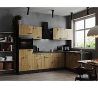 Cuisine Cuisine En L Forme Grise Mate Artisan Chêne Oliver 280x172 CM Respekta