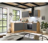 Cuisine Cuisine En L Forme Marleen Premium 220 Cm Gris Artisan Chêne Respekta