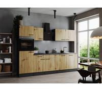 Cuisine Cuisine En L Goutte D'eau Gris Mat Artisan Chêne Oliver 280 CM Respekta
