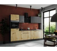 Cuisine Cuisine En L Goutte D'eau Gris Mat Artisan Chêne Oliver 280 CM Respekta