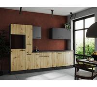 Cuisine Cuisine En L'Air Bloc Vide Gris Mat Artisan Chêne Oliver 310 CM Respekta