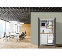Cuisine Cuisines de Bureau Mini Cuisine Single Blanc Gris Peter 104 CM respekta