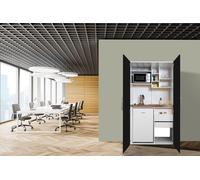 Cuisine Cuisines de Bureau Mini Cuisine Single Blanc Noir De Peter 104 CM
