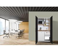 Cuisine Cuisines de Bureau Mini Cuisine Single Blanc Noir Modèle Peter 104 CM