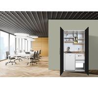 Cuisine Cuisines de Bureau Mini-Cuisine Single Blanc Noir Peter 104 CM