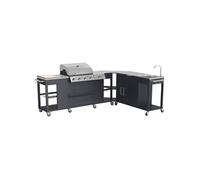 Happy Garden Cuisine d'angle d'extérieur TEXAS 4+1 brûleurs 17,2 KW Noir G