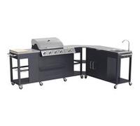 Happy Garden Cuisine d'angle d'extérieur TEXAS 4+1 brûleurs 17,2 KW Noir G