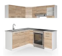 Vicco Cuisine d'angle Rick, Sonoma/Blanc, 187 x 167 cm