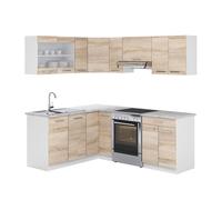 Cuisine d'angle R-Line, 207 x 167 cm, PT Marbre, Sonoma/Blanc, Vicco 26327