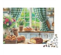 Cuisine de Campagne Puzzle 1000 Pièces Papier pour Adultes Pain Paysage Puzzle en Famille Relax Décoration Cadeau 70x50cm/1000pcs