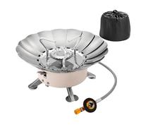 Cuisine de camping - Brûleur d'escalade pliable | Brûleur réglable en acier inoxydable Système d'allumage Piézo Pare-brise Pliable pour Barbecue RV Randonnée