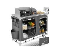 Cuisine de camping pliable aluminium gris sac transport 116x52x107cm