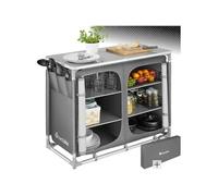 TecTake Meuble de rangement cuisine de camping pliable en aluminium, 6 étagères, sac de transport