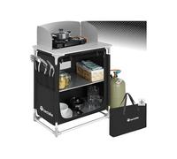 Meuble de camping - TECTAKE - Cuisine de camping pliable 2 compartiments, avec sac de transport, 76 x 53,5 x 107 cm - Noir