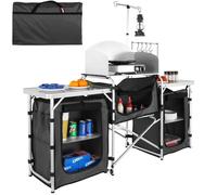 Cuisine de Camping - VEVOR - Meuble de Camping Armoire de Camping Pliable en Alu avec Pare-Brise Noir