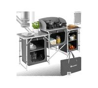 Cuisine de camping xxl avec 5 compartiments pliable gris