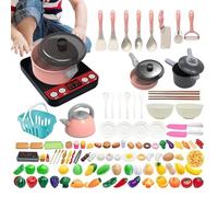 Cuisine de jouets pour enfants - 110 pièces de jouets culinaires pour enfants | Jouets de simulation de vaisselle pour la maison, la salle de classe, les voyages préscolaires, les jardins d'enfants