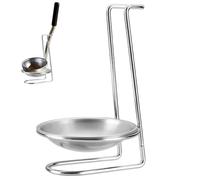 Cuisine de repos à la cuillère, support de cuillère en acier inoxydable, support de louche vertical à manche à poignée, repos à cuillère polyvalente avec bol en acier inoxydable pour cuisine