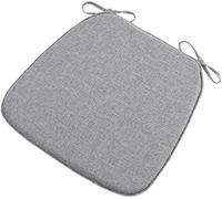Cuisine de Restaurant Coussins de Chaise, Mousse À Mémoire de Forme Coussins de Chaise avec Attaches, 45,7 X 43,2 cm, Gris, 4 Pièces