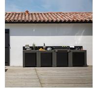 Cuisine d'extérieur 4 modules Gris Cargo ENO Modulo