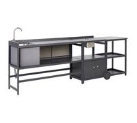 Cuisine d'extérieur avec évier ORTISEI Métal Gris graphite