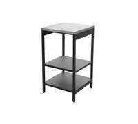 Cuisine d'extérieur en acier noir avec 2 étagères L49cm