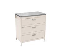 sweeek - Cuisine d'extérieure en Acier Beige avec 3 tiroirs L80cm