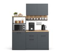 Cuisine Egbert 160cm avec table extensible Anthracite Vicco