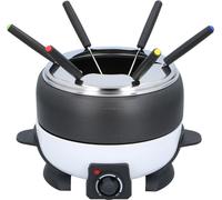 Cuisinier Deluxe Appareil á Fondue électrique 800W - Caquelon de 2L pour 6 Personnes - Convient pour Fromage et Chocolat - Incl. Fourchettes - Température Réglable