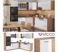 Cuisine en angle Bloc cuisine Cuisine intégrée R-Line angle chêne blanc Vicco