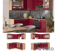 Cuisine en angle Cuisine intégrée Fame-Line 190 cm chêne bordeaux Vicco