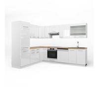 Cuisine en angle Fame-Line 287 x 227 cm PT Chêne Blanc Haute brillance/Blanc Vicco 42109