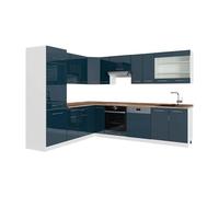 Cuisine en angle Fame-Line 287 x 227 cm PT Chêne Bleu foncé brillant/Blanc Vicco 49016