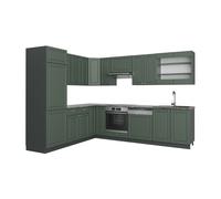 Cuisine en angle Fame-Line, 287 x 227 cm sans PT, Vert Or Campagne/Anthracite, Vicco 38033