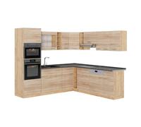Cuisine en angle R-Line 247 x 237 cm PT Anthracite Sonoma/Chêne de force doré Vicco 53400
