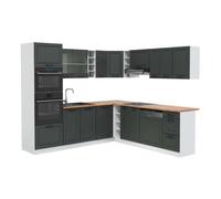 Cuisine en angle R-Line, 247 x 237 cm, PT Chêne, Anthracite campagne/Blanc, Vicco 42701