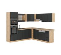 Cuisine en angle R-Line, 247 x 237 cm, PT Chêne, Anthracite campagne/Chêne de force doré, Vicco 53711