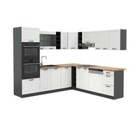 Cuisine en angle R-Line 247 x 237 cm PT Chêne Blanc campagne/Anthracite Vicco 43268