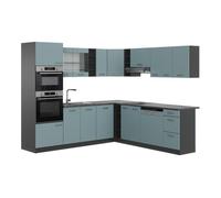 Cuisine en angle R-Line, 247 x 237 cm sans PT, Bleu-gris/Anthracite, Vicco 41032
