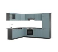 Cuisine en angle R-Line, 287 x 227 cm sans PT, Bleu-gris/Anthracite, Vicco 41026