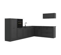 Cuisine en angle R-Line 327 x cm plan de travail Anthracite Anthracite campagne/Anthracite Vicco 68222