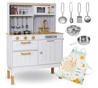 Cuisine en bois - MAMABRUM - Mamabrum 70x30x99,5 cm - Interactive - Accessoires inclus - Pour enfants dès 3 ans